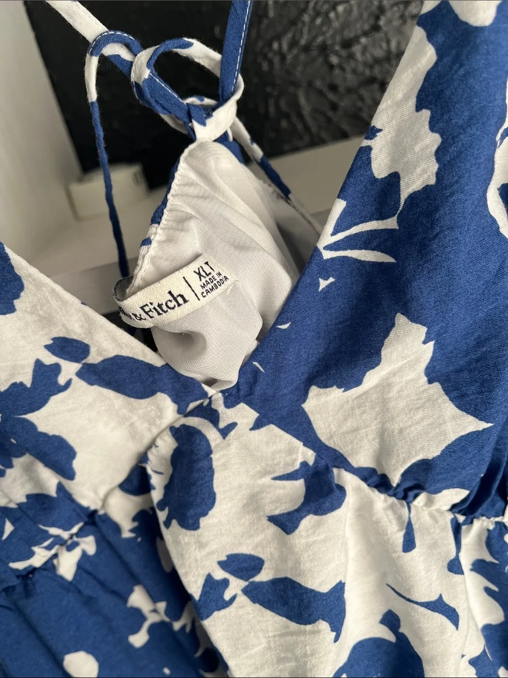 Abercrombie & Fitch Blue and White Floral Maxi Dress